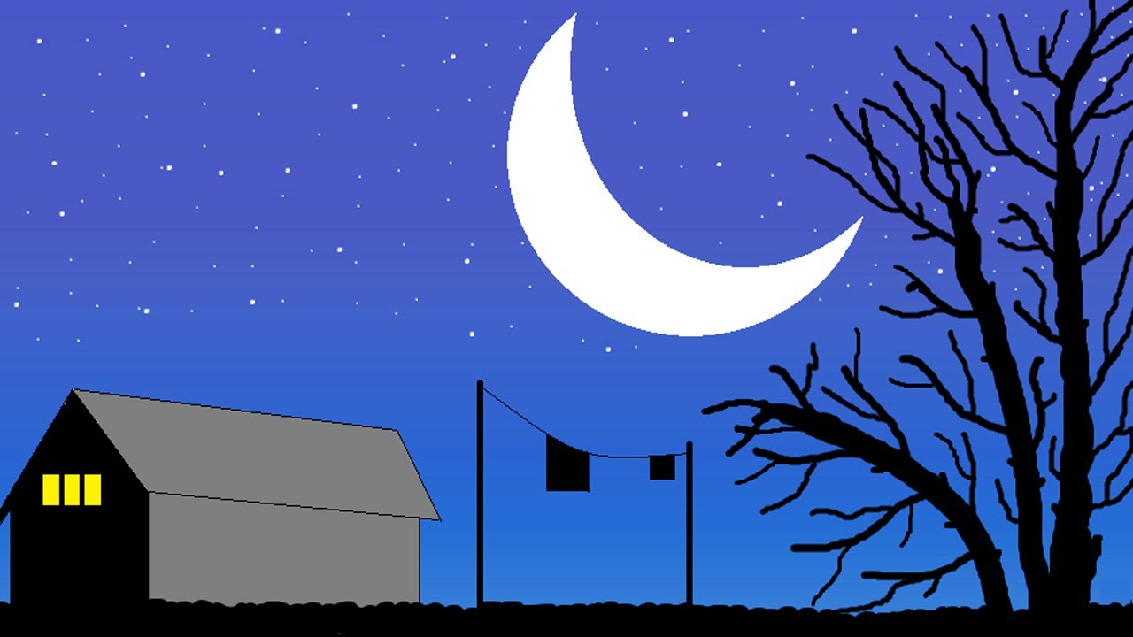 MS-Paint | Draw Evening View With Moon Painting | By Dev Sir | Th - YouTube