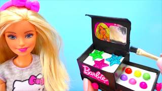 19 DIY Barbie Hacks : Mini food, makeup, hair pins, paints, shoes, diy school supplies