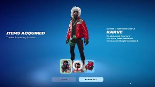 Buying the Karve Fortnite skin.