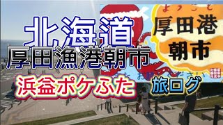 北海道厚田港朝市から浜益ドライブ　浜益でポケフタ発見