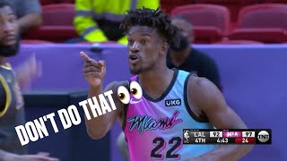 Jimmy Butler Tells Lakers "Don't Do That" After Andre Drummond Switches Onto Him