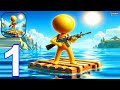 Raft Hero - Gameplay Walkthrough Part 1 Stickman Raft War Survival Raft Defense (iOS, Android)