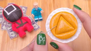 Miniature NETFLIX SQUID GAME DALGONA CANDY Recipe #4 | Perfect 오징어게임 In My Tiny Kitchen