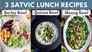 3 Easy & Healthy Satvic Lunch Recipes (Barley Bowl + Coco Quinoa Bowl + Moong Bowl)