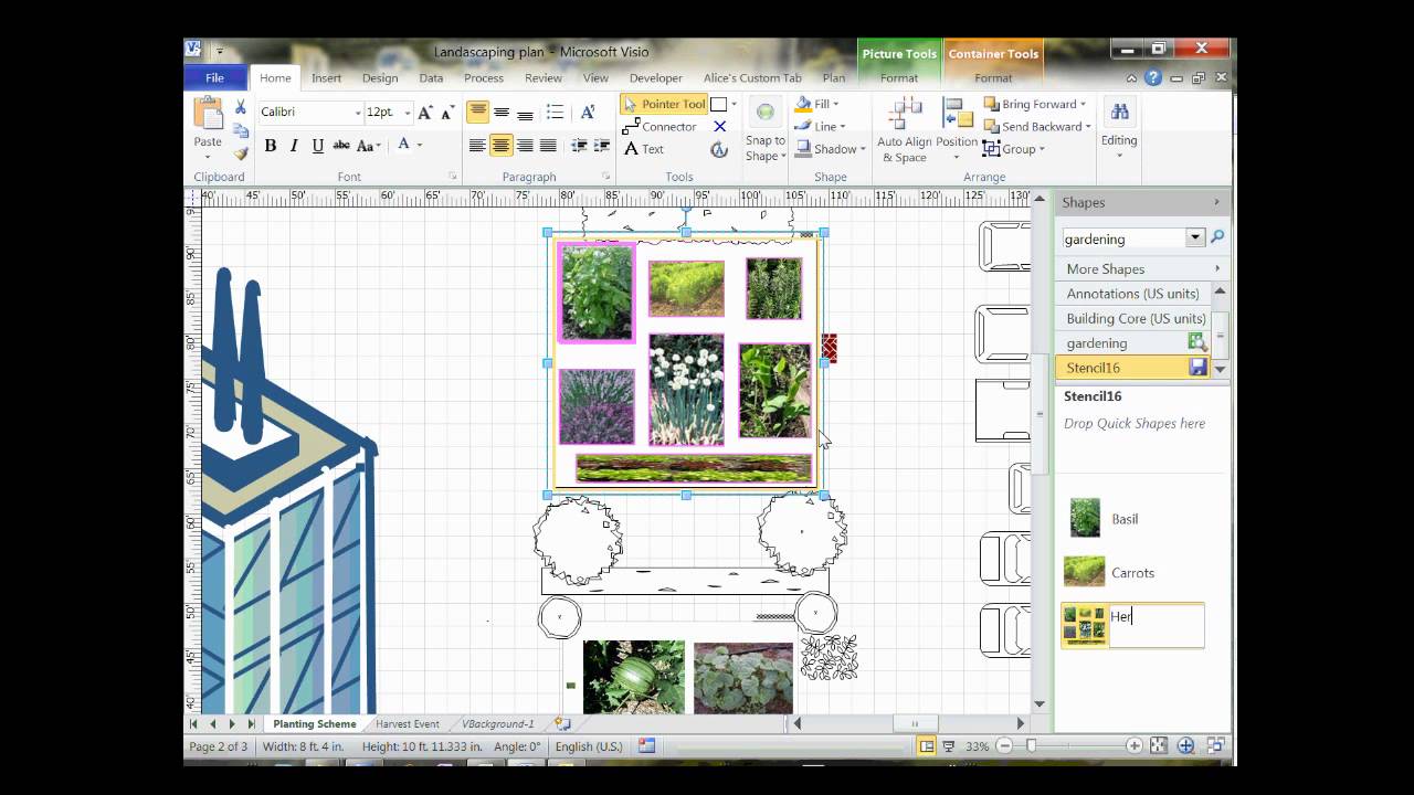 Visio Garden Template Design