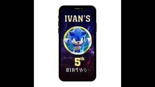 Sonic All Character Birthday Video Invitation - Sonic All Character Birthday Party Theme Invite