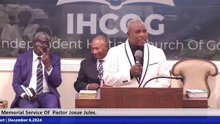 Memorial  Service  Of  Pastor  Josue Jules