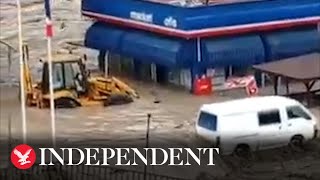 Cars swept away as streets become rivers in Turkey flash floods