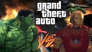 GTA 5 Mod Hulk Vs Iron Man Ultimate Battle - 360 Degree | GTA 5 Gameplay Mod