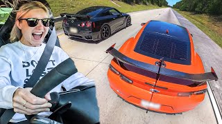 Girlfriend Races 800HP Camaro in 800HP GTR!