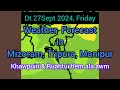 Dt 27Sept 2024, Zirtawp a, Mizoram chhung leh hmun dangte khawchin tlangpui tur thlirlâwkna.