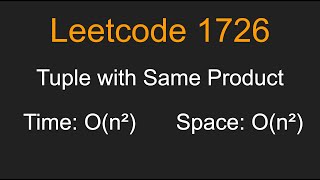 Tuple with Same Product - Leetcode 1726 - Python