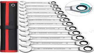 Ratcheting Wrench Set Metric and Standard 12-Point Box End Combination Spanner G