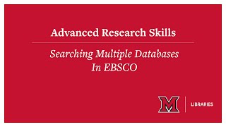 Searching Multiple Databases in EBSCO