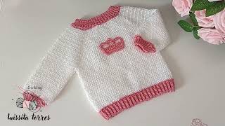 Abrigo para bebé Tejido a Crochet MUY FÁCIL 0-3 meses paso a paso Rápido de hacer #tejido #easy