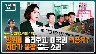 김종대 “방위비 올려주고, 미국과 핵공유? 자다가 봉창 뜯는 소리!” [한겨레 LIVE]