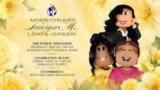 Emmanuel Temple Funeral Service | Missionary Lauryn Lewis Green | Celebration Of Life