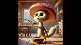 Mushroom Cat Really Loves Making Mushroom Soup #cat #creativecat #funny #animatedartistry