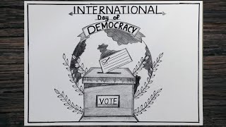 International Day of Democracy poster drawing / pencil Drawing of International day of Democracy