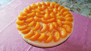 NO BAKE MANDARIN ORANGE CHEESE CAKE