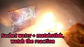 Reaction; Incredible matchstick chain structure fire thrower burns down satchet water