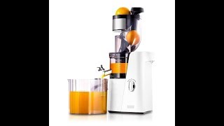 SKG Slow Masticating Juicer: Cold Press 36 RPM Big Mouth Juice Extractor