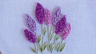 Beautiful French knot stitch flower embroidery design