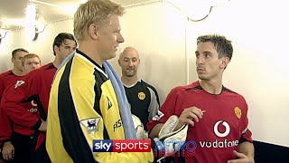 Gary Neville refuses to shake Peter Schmeichel's hand before the Manchester derby