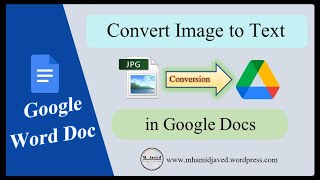 Google Docs | Convert text image into editable text in Google Docs