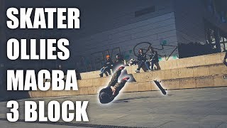 Skater tries to ollie the MACBA 3 Block | Barcelona Vlog 2