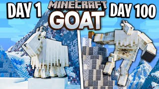 I Survived 100 Days as a GOAT in Minecraft