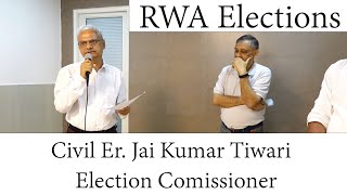 My Speech as Election Commissioner for RWA Elections | Ensuring Fair and Transparent Democracy | RWA