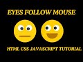 Animated Eyes Follow Mouse Cursor | Javascript Mousemove #html #css #javascript
