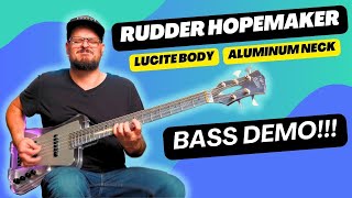 Rudder HopeMaker 5 String Bass Demo  (Lucite Body \u0026 Aluminum Neck)