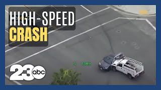 LIVE: Police chase underway in LA area, HUGE CRASH