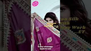 🔥Simran Silk Saree With Embroidery Work🔥