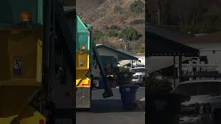 Revving amrep garbage truck picking up garbage! #garbagecollection #diesel