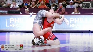 157lbs Bryce Andonian (Virginia Tech) vs Paddy Gallagher (Ohio State)