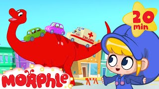 Morphle the Traffic Dinosaur helps cars + vehicles - Dinosaurs for kids (T-rex, Argentinosaurus)