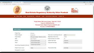 Check RERA Registration of RG Luxury Homes on UP RERA Website