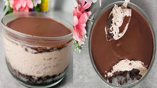 Make chocolate crunch dessert in 5 minutes from leftover cake/chocolate crunch cake pudding.