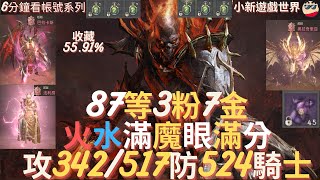 【天堂W】6分鐘看帳號系列【粉色專區】: 87等、【雙粉】【最高攻命342/517】【防抗524/467】【3刻印紫裝】技能僅缺龍嘯專家、空身90w、全包120W、超坦騎士 EP.19