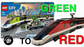 LEGO City passenger train 60337 from green to red