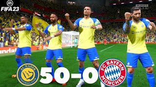 FIFA 23 - What happen  if Ronaldo Messi neymar and mbappe play together  -Al NASSR 50-0 FC BAYERN !