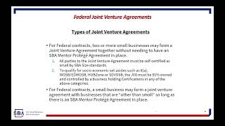 Joint Venture And Teaming Relationships