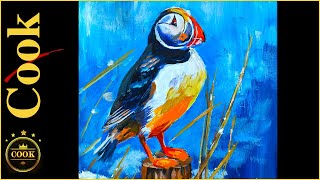Your Best Puffin: Acrylic Painting Tutorial" with Ginger Cook
