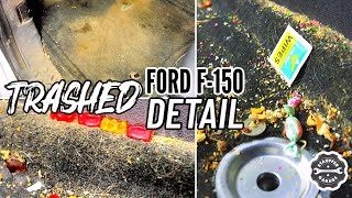 Car Detailing FILTHY Farm Truck Ford F-150! Complete Disaster Trashed Interior Car Detail!