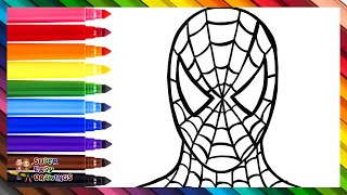 Draw and Color a Colorful Spiderman 🕷️🕸️🦸‍♂️🌈 Drawings for Kids