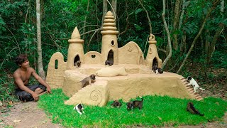 Rescue Newborn Puppies Building An Amazing Mud Castle In 1 Day