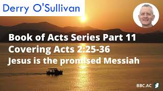 Acts Part 11. Jesus is the promised Messiah. Covering Acts 2:25-36.